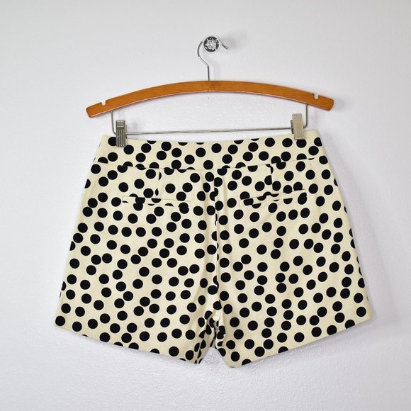 J Crew Factory Basketweave High Rise Polka Dot Chino Shorts Size 4 Beige Black - Picture 9 of 11